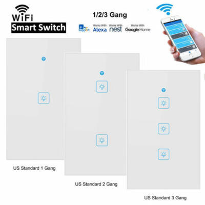 

Wifi Smart Light Touch Switch App Timer Control 123 Gang for Alexa Google Home