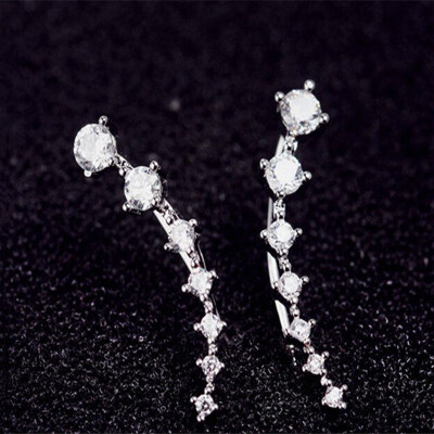 

2019 New Style Bling Crystal Brincos Hollow Star Long Tassel Drop Earrings for Women Exquisite Rhinestone Earing Fashion Jewelry