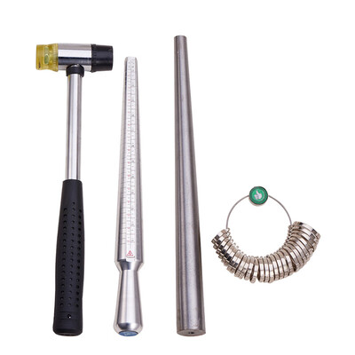 

PH PANDAHALL Jewelry Tool Sets with Ring Enlarger Stick Mandrel Handle Hammers&Ring Size Sticks