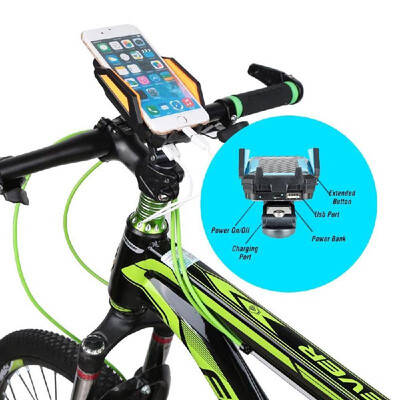 

60-85mm Adjustable Width MTB Bicycle Phone Mount Holder for Cell Phones with 6000mAh Power Bank
