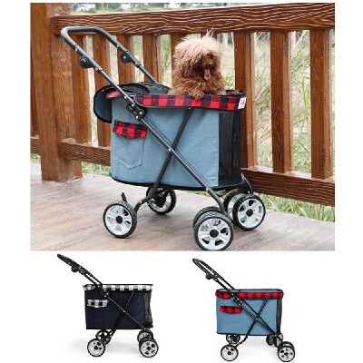 

DODOPET Pet Dog Stroller Pet Dog Foldable Carrier Strolling Cart Four Wheel Pet Stroller