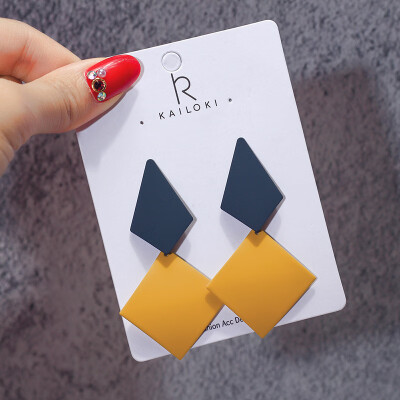 

2019 latest design brand creative retro geometric stitching irregular earrings generous minimalist earrings gifts for women