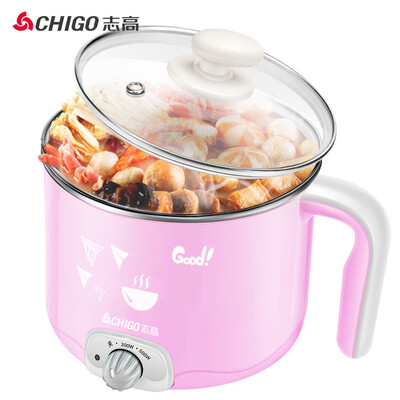 

Chigo CHIGO electric skillet 304 stainless steel electric hot pot 15L multi-function electric cooker student dormitory cooking pot electric pot ZG-Z15E pink