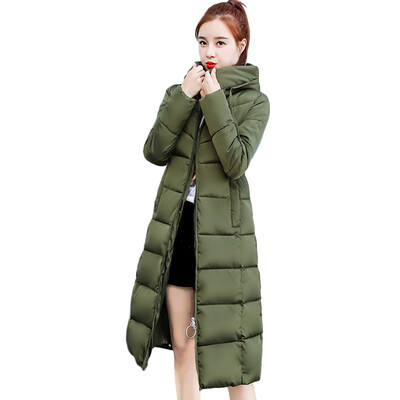 

Toponeto Women Winter Coat Collar Long Jackets Warm Thicken Padded Hooded Coat