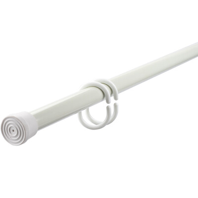 

Bingyou shower curtain rod telescopic rod clothes rod curtain free installation punching doll machine curtain half curtain support rod high carbon steel small white rod 55-90cm