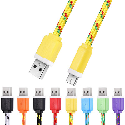 

2M Micro USB Flat Braided Synchronization Charger Cable Cord Adapter for Android Smart Phones