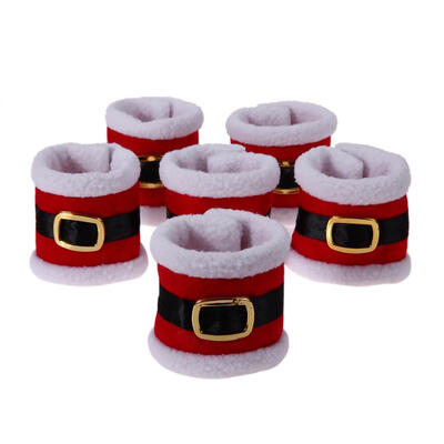

6pcslot Table Napkin Ring Tableware Dinner Santa Claus Cover Decor