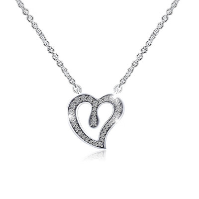 

CKK 925 Silver JewelryHeart of Love Necklace pendant Clear CZ CKN012 16520