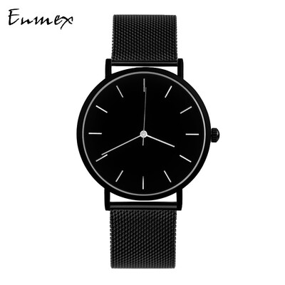 

Enmex Two-Needle Light&Thin Steel Woven Quality Watch Simple Calendar Mysterious Cold Watch
