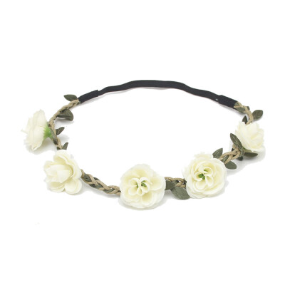 

〖Follure〗Bohemian Rose Wedding Flowers Hair Band Bride Wreath Floral Summer Flower Crown