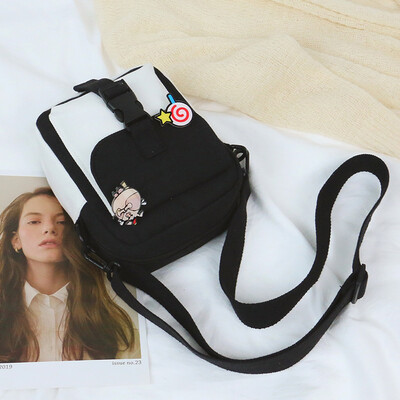 

Canvas small bag slanting female 2019 new South Korea ins Japanese students one shoulder small square bag Sen female cloth bag