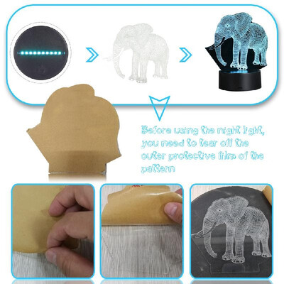 

3D Visual Illusion Lamp Transparent Acrylic Night Light 7 Color Changing LED Lamp 16