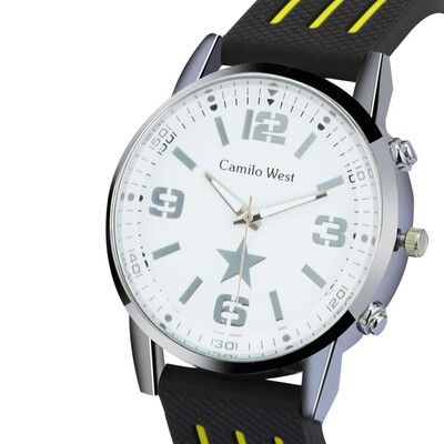 

Gobestart Fashion Outdoor Sports Watch Silicone Strap Precision Scale Dial Mens Watch