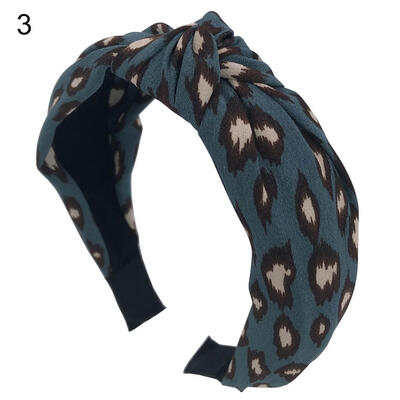

Fashion Leopard Print Womens Headwear Twist Knotted Hair Hoop Wide Headband