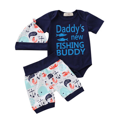 

Newborn Infant Baby Boys Tops Romper Bodysuit Pants Hat Outfits Set Clothes 3PCS