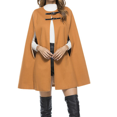 

Toponeto Women Ladies Winter Button Pocket Lapel Loose Irregular Hairy Shirt Coat Cloak