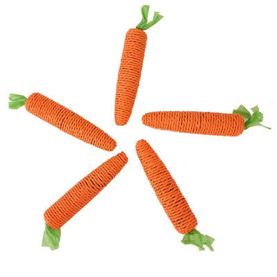

Greensen 10 pcs Pet Paper Rope Carrot Shape Cotton Wool Pet Cat Rabbit Chewing Toys