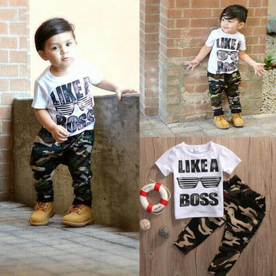 

Newborn Toddler Kids Baby Boys Outfits T-shirt TopsCamouflage Pants 2pcs Clothe