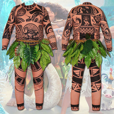 

Moana Maui Tattoo T Shirt Pants Halloween Adult Mens Women Cosplay Costume