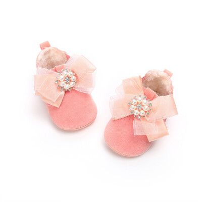 

Winter Baby Girl PU Bow Flower Design Boots Casual Shoes Newborn Cute Non-slip Soft Sole Shoe