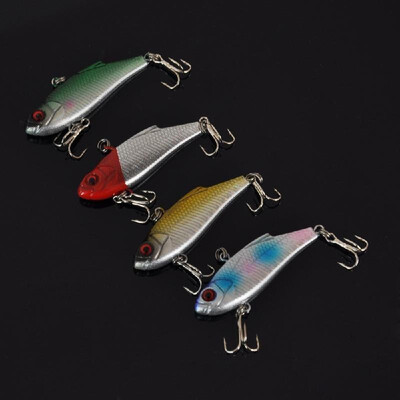 

Lixada 4pcs 45g 5cm VIB Vibration Minow Fishing Lure Hard Bait with 2 Treble Hooks Fishing Tackle