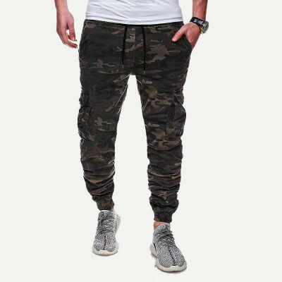 

Men Camo Army Military Sport Pants Long Trousers Tracksuit Workout Gym Cargo