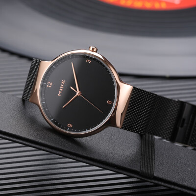 

Trendy Mi Ke Mens Watch Ultra-thin Waterproof Mens Watch Student Korean Steel Strip Quartz Watch