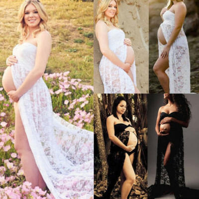 

Maternity Maxi Gown Pregnant Women Lace Dress Photography Photo Props Clothes