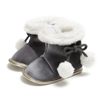 

Winter Baby Boots Girls Shoes Wram Plus Velvet Russia kids warm shoes Faux fur boots girls slippers