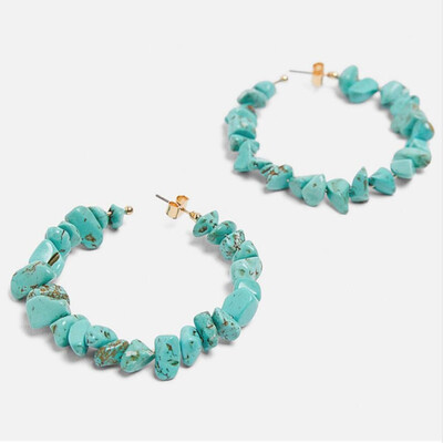 

Fashion Natural stones Earrings Women Trendy statement Pendant Earring party Wedding Gift ZA jewelry