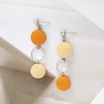 

2019 new brand design long section color wood earings fashion jewelry generous minimalist Korean earrings for women
