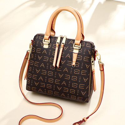 

Love sea fashion handbag casual wild print shoulder bag Korean version of Messenger bag lady bag apricot