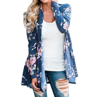 

Toponeto Women Ladies Floral Jacket Open Front Kimono Overcoat Casual Cardigan BKL