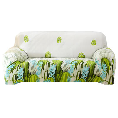 

Green Cactus Printed Tight Wrap Elastic Thin Slipcovers Sofa Couch Cover