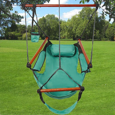 

Hammock Hanging Chair Air Deluxe Outdoor Chair Solid Wood 250lb Green