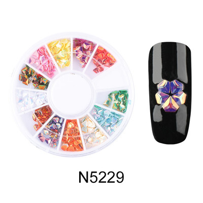 

ROSALIND 1 Box 3D Nail Art Rhinestones Glitters Acrylic Rhinestones for nails Manicure Nail Art Decoration In Wheel