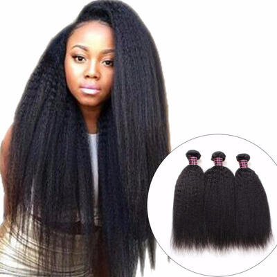 

Yaki Straight Peruvian Human Hair Weave 3 Bundles Kinky Straight Human Hair Extensions Non Remy Hair For Black No Tangle