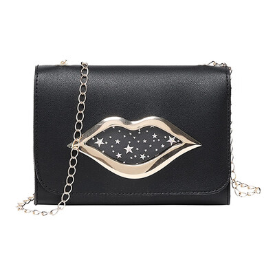 

Funny Women Shoulder Messenger Bag Transparent Big Lip Crossbody Bags Ladies Flap Chain Handbag Bolsa Mujer T10