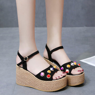 

Slope heel fairy sandals comfortable muffin thick bottom fish mouth high heel waterproof platform sexy