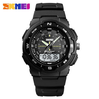 

SKMEI 47mm Mens Casual Waterproof LED Digital Sports Watch With Dual Time Display