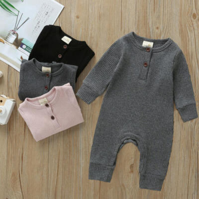 

Newborn Infant Baby Boy Girl Knitted Romper Bodysuit Jumpsuit Clothes Outfit US