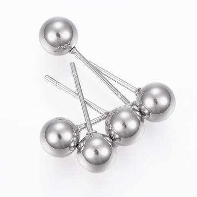 

304 Stainless Steel Stud Earrings Ball Stud Earrings Stainless Steel Color 18mm Pin 08mm