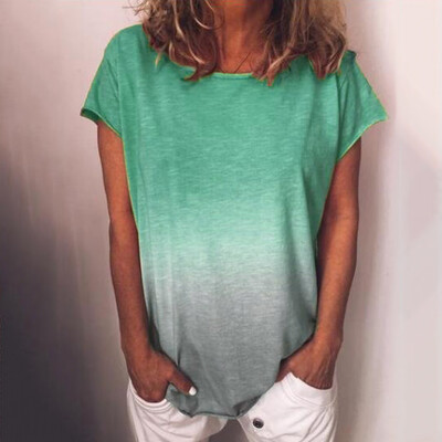 

Starmoon Womens Casual Gradient Color Short Sleeved T-Shirt Tunic Blouse Tops