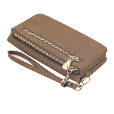 

Fashion Ladies Wallet Long Wallet Purse Female Korean Version Of The Matte Retro Double Zipper Card Bag Purse