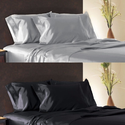 

2pcs Silk Satin Standard Pillow Case Cushion Cover Pillowcase Home Decor