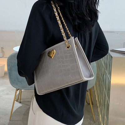 

Bag female 2019 autumn new wave Korean version of the wild crocodile pattern shoulder Messenger bag fashion chain small square bag