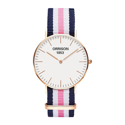 

Orissom European&American fashionable men nylon belt quartz thin sports outdoor canvas watch