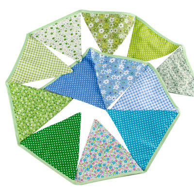 

12 Flags 32m Pastoral Cotton Party Wedding Pennant Bunting Banner Decor