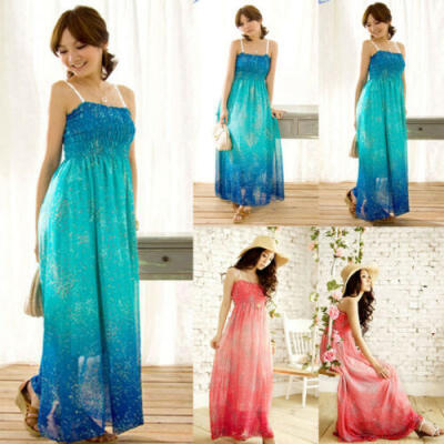 

Women Summer Sleeveless Beach Halter Maxi Boho Long Sundress Dress Party Dress