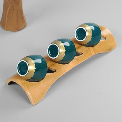 

Greensen Hollow out Natural Bamboo Teacup Holder Tea Cup Draining Rack Tea Ceremony Accessories